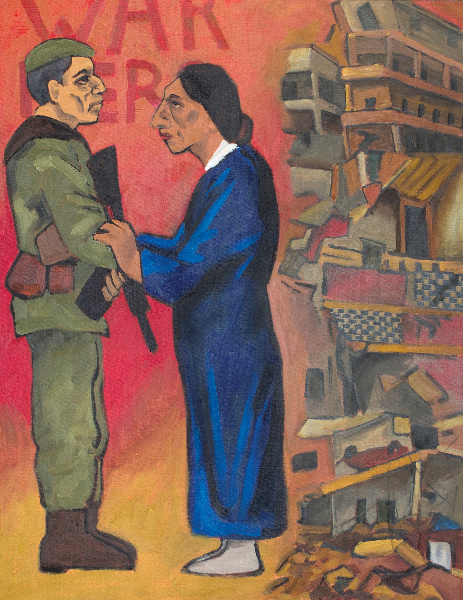 War Hero, oil on canvas, by Sudhir Patwardhan (Courtesy DCAW) War Hero, oil on canvas, by Sudhir Patwardhan (Courtesy DCAW)