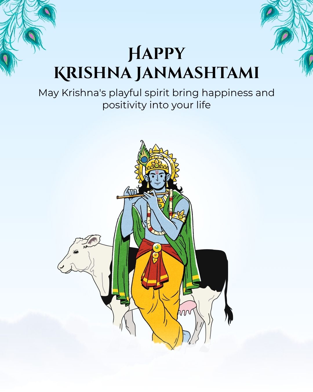 "Jai Shri Krishna! Wishing you and your family a peaceful and blessed Janmashtami 2026." (Canva)