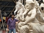 Nikhil Khatu is the third generation in his family in the Ganpati idol making business