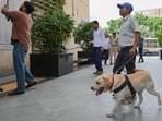 During the search of the premises on Thursday. (Parveen Kumar/HT)