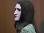 Defendant Lindsay Clancy looks at the jury after Judge William Sullivan declared a mistrial in Clancy's murder trial on Friday, Sept. 4, 2026, in Plymouth, Mass. (Greg Derr/The Patriot Ledger via AP, Pool)