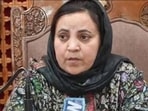 Sakina Itoo and representatives of the protesting interns met in Srinagar on Friday to resolve the issue. (HT File)