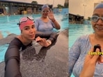 A woman shared how her 57-year-old mother took up swimming for the first time and found joy in learning something new.