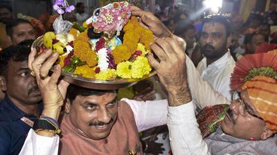 Madhya Pradesh CM Mohan Yadav said merely declaring holidays is not enough and called for major festivals to be celebrated on a grand scale. (PTI) Madhya Pradesh CM Mohan Yadav said merely declaring holidays is not enough and called for major festivals to be celebrated on a grand scale. (PTI)
