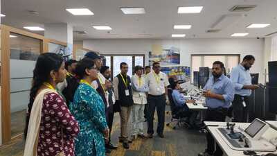 The delegation being briefed by the officials at the Vizhinjam International Seaport (HT Photo) The delegation being briefed by the officials at the Vizhinjam International Seaport (HT Photo)