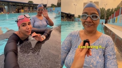 A woman shared how her 57-year-old mother took up swimming for the first time and found joy in learning something new. (Instagram/thevirgocompass)