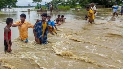 Bihar students brave boat rides to school as water level rises in rivers (PTI Photo) Bihar students brave boat rides to school as water level rises in rivers (PTI Photo)