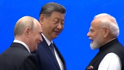 Rare Modi-Xi-Putin SCO moment caught on camera Rare Modi-Xi-Putin SCO moment caught on camera