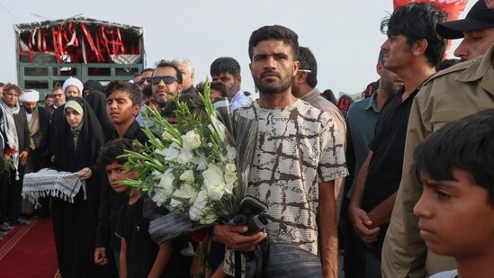 Mourners attend a mass funeral for people killed when, according to Iranian media and a rights group, a US missile struck a home where a wedding was being held in Kuhestak, southern Iran, Thursday, Sept. 3, 2026. (AP Photo)
