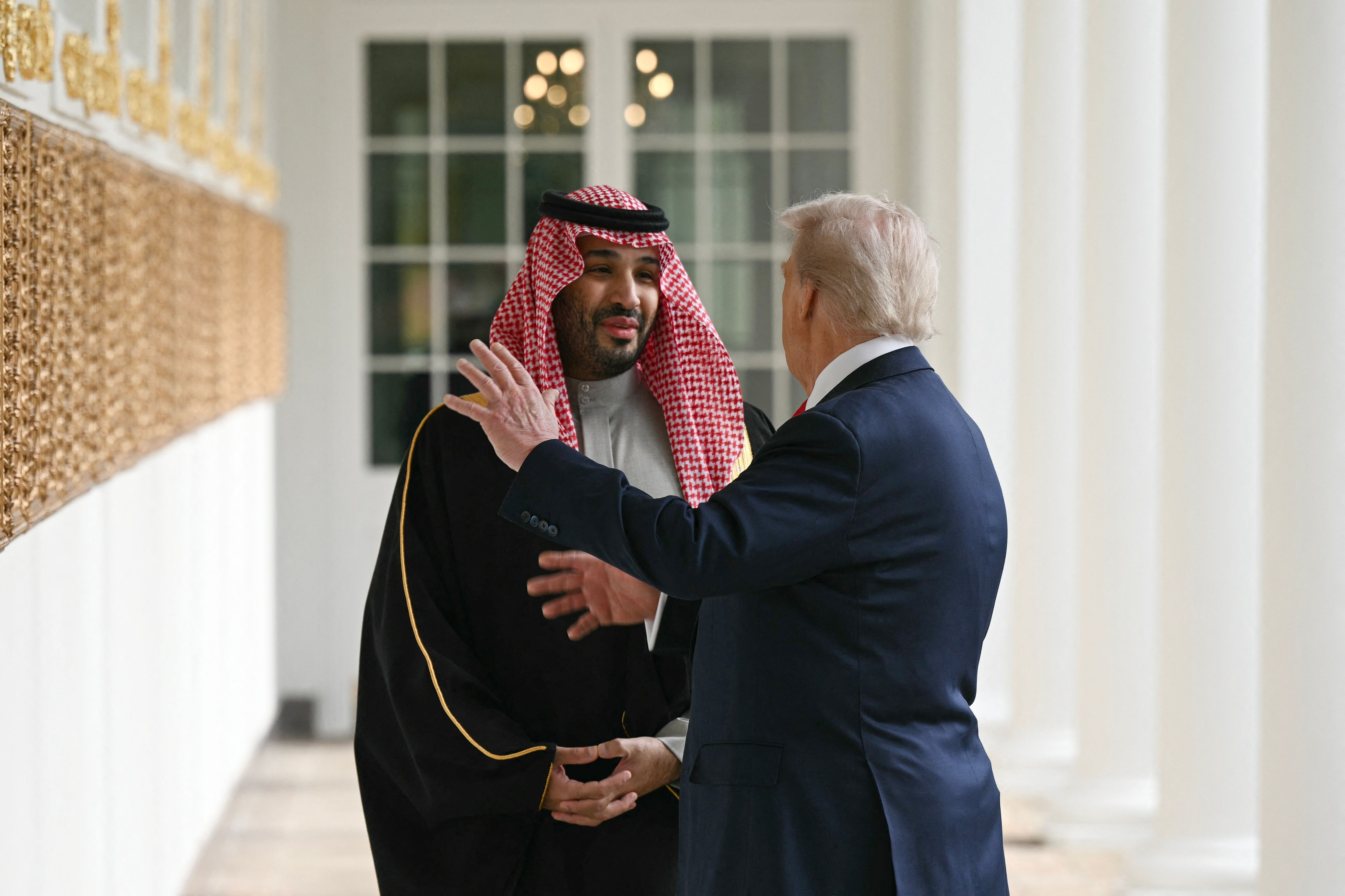 US President Donald Trump and Crown Prince and Prime Minister of the Kingdom of Saudi Arabia Mohammed bin Salman speak with each other as they walk down the Colonnade on the way to the Oval Office of the White House in Washington, DC on November 18, 2025. Trump said on July 23, 2026, that a nuclear deal with Saudi Arabia depends on the kingdom recognizing Israel. Riyadh has long resisted joining the so-called Abraham Accords with Israel. (AFP) US President Donald Trump and Crown Prince and Prime Minister of the Kingdom of Saudi Arabia Mohammed bin Salman speak with each other as they walk down the Colonnade on the way to the Oval Office of the White House in Washington, DC on November 18, 2025. Trump said on July 23, 2026, that a nuclear deal with Saudi Arabia depends on the kingdom recognizing Israel. Riyadh has long resisted joining the so-called Abraham Accords with Israel. (AFP)