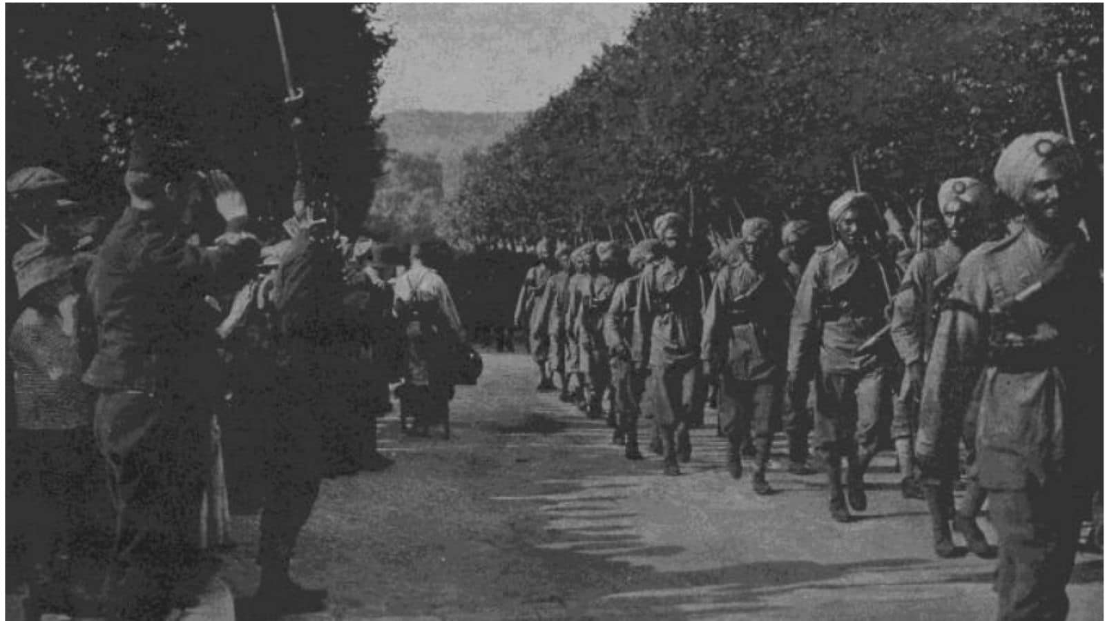Indian forces on their way to the Front in Flanders. (Indian Embassy in Brussels) Indian forces on their way to the Front in Flanders. (Indian Embassy in Brussels)