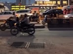 A woman showed how she managed to cross five busy roads in Hyderabad amid heavy traffic and few pedestrian signals.