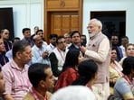 Prime Minister Narendra Modi interacts with the National Awardee Teachers on the occasion of Teachers’ Day, in New Delhi on Saturday. 