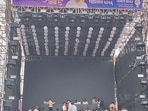 At the main Dahi Handi event at Katraj Chowk, arranged by Swaraj Babar on September 4, organisers had brought a large Dolby sound system from outside Pune. (HT PHOTO)