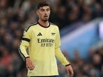 Kai Havertz watches his teammates during the match between Aston Vill and Arsenal.