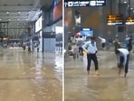 Waterlogging at Delhi’s Indira Gandhi International Airport on Friday, September 4. Waterlogging at Delhi’s Indira Gandhi International Airport on Friday, September 4.