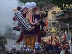 Ganpati idols make their way through city streets ahead of the 10-day festival.
