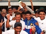 The Indian U19 team that won the trophy in 2000. The Indian U19 team that won the trophy in 2000.