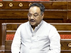 New Delhi, Aug 06 (ANI): BJP MP Samik Bhattacharya speaks in the Rajya Sabha during the Monsoon session of Parliament, in New Delhi on Thursday. (Sansad TV/ANI Video Grab)