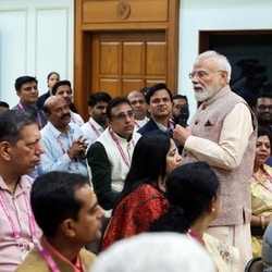 Prime Minister Narendra Modi interacts with the National Awardee Teachers on the occasion of Teachers’ Day, in New Delhi on Saturday. 