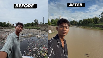 'Bittu Tabahi’ first came into the spotlight after posting before-and-after images and videos of the river online. (Instagram/@bittu_tabahi) 'Bittu Tabahi’ first came into the spotlight after posting before-and-after images and videos of the river online. (Instagram/@bittu_tabahi)