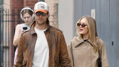 Glen Powell and Michelle Randolph