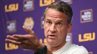 Lane Kiffin has three children, Landry, Presley and Knox, while his LSU move has brought fresh attention to his family.. (Hilary Scheinuk/The Advocate via AP, File)