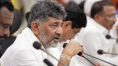 Karnataka Chief Minister DK Shivakumar addresses a review meeting on the drought situation with officials and elected representatives at the Bagalkote District Panchayat assembly hall, in Bagalkote (@DKShivakumar) Karnataka Chief Minister DK Shivakumar addresses a review meeting on the drought situation with officials and elected representatives at the Bagalkote District Panchayat assembly hall, in Bagalkote (@DKShivakumar)
