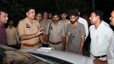 Police personnel at the site of the incident in Lucknow on Saturday. (HT Photo) Police personnel at the site of the incident in Lucknow on Saturday. (HT Photo)