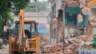 Police said the demolition was carried out amid tight security, with all five gates of the collectorate sealed and a heavy security contingent deployed to maintain law and order. (Sourced) Police said the demolition was carried out amid tight security, with all five gates of the collectorate sealed and a heavy security contingent deployed to maintain law and order. (Sourced)