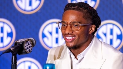 Wide Receiver Ryan Coleman-Williams of the Alabama Crimson Tide pictured. (Getty Images via AFP) Wide Receiver Ryan Coleman-Williams of the Alabama Crimson Tide pictured. (Getty Images via AFP)