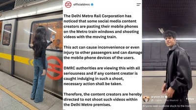 The stern notice comes after a viral Instagram trend, already popular abroad, takes over Delhi in which influencers have been pasting mobile phones onto Metro train windows to shoot content with moving trains.