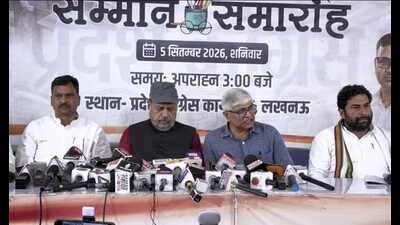 UP Congress press conference in Lucknow on Saturday. (Sourced)
