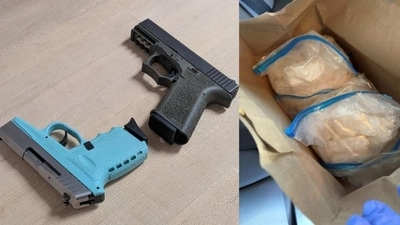 More than 40 pounds of methamphetamine as well as three firearms and more than $10,000 in cash were seized from Singh's apartment. (justice.gov)