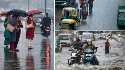 Delhi-NCR received non-stop rainfall on Janmashtami, causing waterlogging in several areas and disrupting normal movement across the region. (Agencies and HT)
