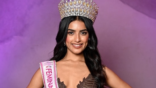 Nikita Porwal ends her Miss World 2026 journey in the Top 40. (Photo: Raju Shinde/HT)