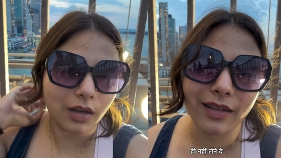 An Indian woman was left frustrated by the crowds after visiting New York’s iconic Brooklyn Bridge.