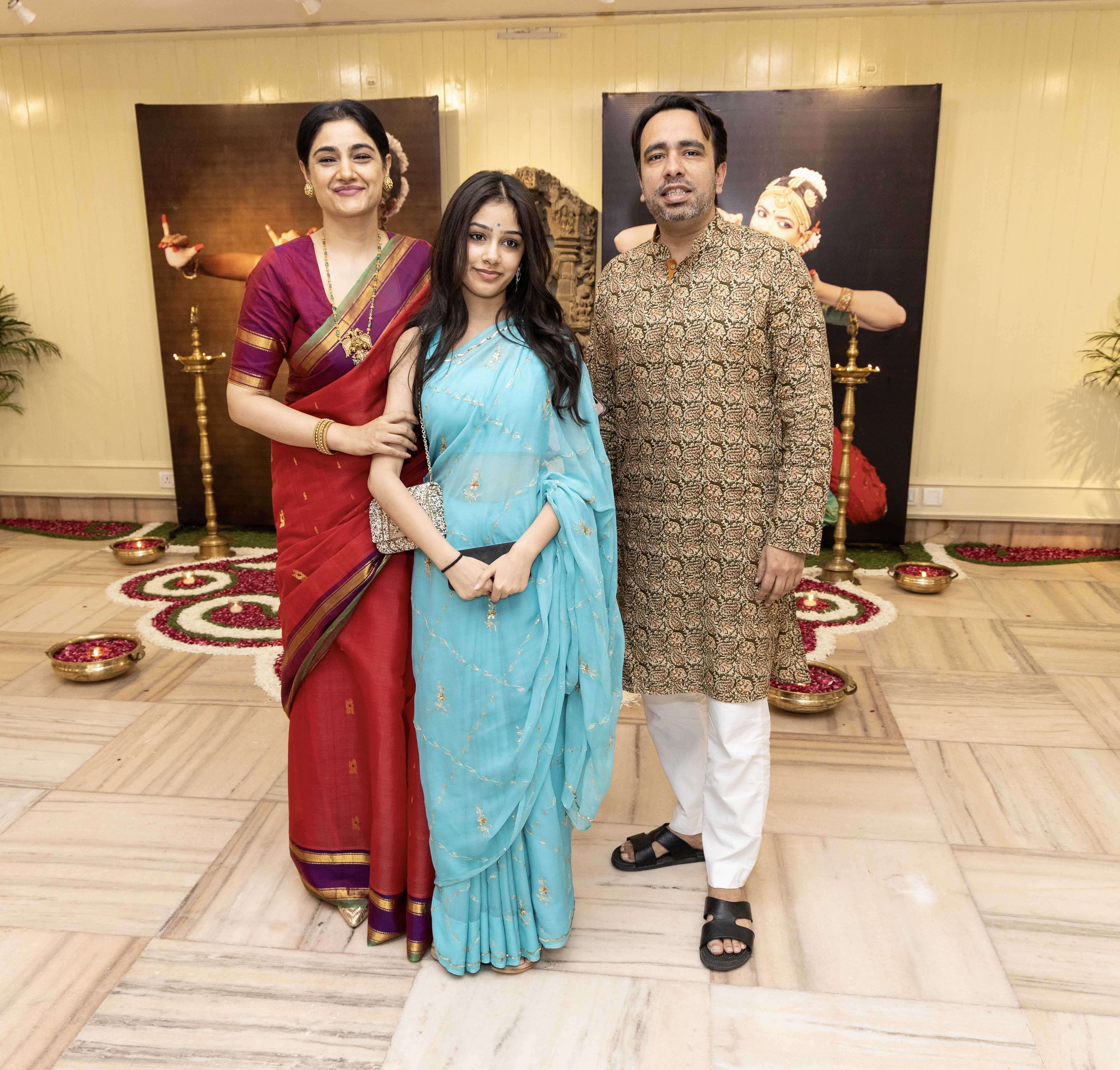 Ilesha Singh with her parents Charu Singh and Jayant Chaudhary.