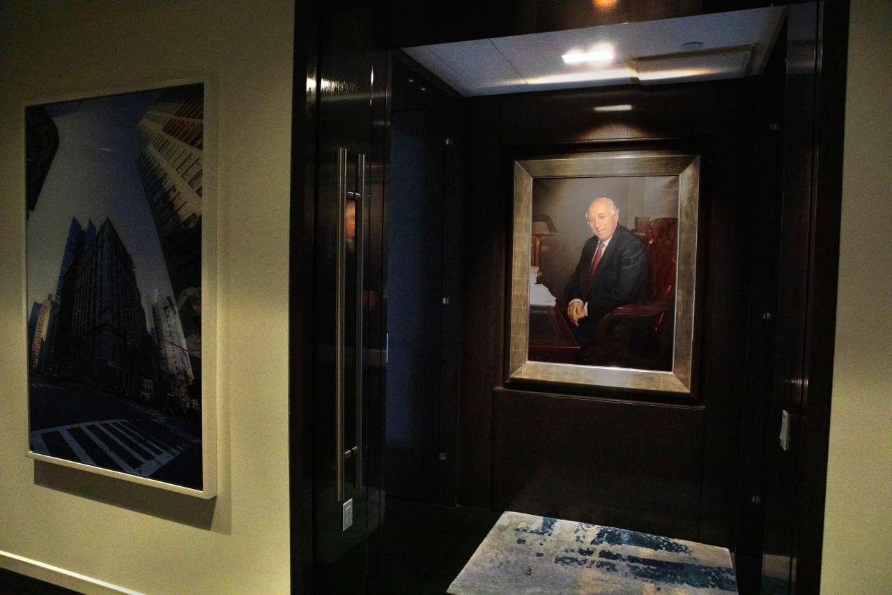A portrait of Sol Goldman hangs in the Goldman offices. A portrait of Sol Goldman hangs in the Goldman offices.