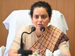 BJP MP from Mandi, Kangana Ranaut during the district development coordination and monitoring committee (DISHA). (Birbal Sharma/HT)