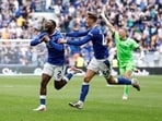 Everton's Ainsley Maitland-Niles celebrates scoring their second goal. (Action Images via Reuters)