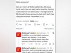 McDonald’s India’s X post raises questions online.