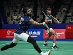 Satwiksairaj Rankireddy (L) and Chirag Shetty in action at the China Masters.