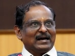 Indian Space Research Organisation (ISRO) Chairman V Narayanan addresses a press conference in Sriharikota, Andhra Pradesh, Friday, Sept. 4, 