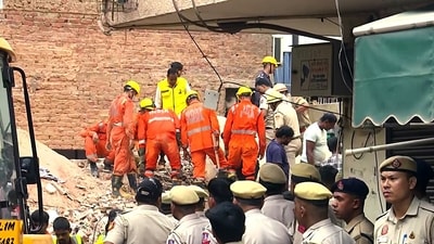 At least seven students were rescued from under the rubble. (ANI Video Grab) At least seven students were rescued from under the rubble. (ANI Video Grab)
