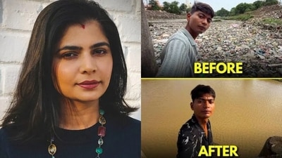 Chinmayi Sripaada is impressed with Bittu Tabahi's efforts to clean up the river. Chinmayi Sripaada is impressed with Bittu Tabahi's efforts to clean up the river.