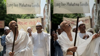 Manoj Bajpayee plays Mahatma Gandhi in his next film. Manoj Bajpayee plays Mahatma Gandhi in his next film.