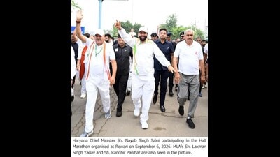 Saini said there could be no place for drug abuse in Rewari, a region known for its valour, hard work and patriotism. (HT Photo) Saini said there could be no place for drug abuse in Rewari, a region known for its valour, hard work and patriotism. (HT Photo)