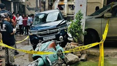 Thane, India - September -06, 2026: A 31-year-old man allegedly rammed his car into pedestrians in Kalwa, Thane, on Sunday morning, killing a 45-year-old woman and injuring two others. One of the injured remains admitted to a hospital, while the other was discharged after receiving first aid ,in Thane ,in Mumbai, India, on, Sunday, September -06, 2026. ( photo by Praful Gangurde / Hindustan Times ) (Praful Gangurde) Thane, India - September -06, 2026: A 31-year-old man allegedly rammed his car into pedestrians in Kalwa, Thane, on Sunday morning, killing a 45-year-old woman and injuring two others. One of the injured remains admitted to a hospital, while the other was discharged after receiving first aid ,in Thane ,in Mumbai, India, on, Sunday, September -06, 2026. ( photo by Praful Gangurde / Hindustan Times ) (Praful Gangurde)