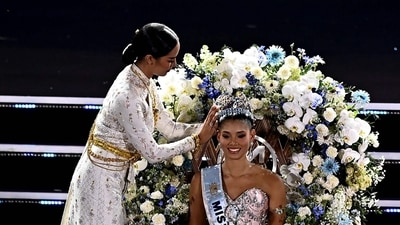 Thailand's Opal Suchata Chuangsri, Miss World 2025, crowned Joheirry Mola Dominguez of the Dominican Republic as Miss World 2026. (AFP) Thailand's Opal Suchata Chuangsri, Miss World 2025, crowned Joheirry Mola Dominguez of the Dominican Republic as Miss World 2026. (AFP)